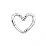 Stainless Steel - Rostfrei Stahl Schmuckzubehör Zwischenstück Herz Silver