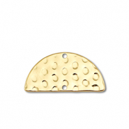 Stainless Steel - Rostfrei Stahl Anhänger / Zwischenstück Halbrund Gold