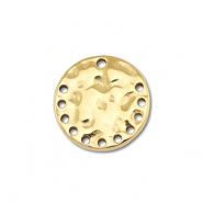 Stainless Steel - Rostfrei Stahl Anhänger / Zwischenstück Rund Gold