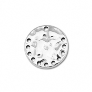 Stainless Steel - Rostfrei Stahl Anhänger / Zwischenstück Rund Silver