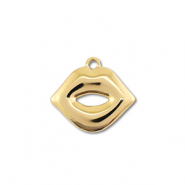 Stainless Steel - Rostfrei Stahl Anhänger Kiss Gold