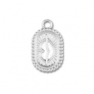 Stainless Steel - Rostfrei Stahl Anhänger Oval mit Kiss Silver