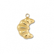 Stainless Steel - Rostfrei Stahl Anhänger Croissant Gold