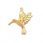 Stainless Steel - Rostfrei Stahl Anhänger Kolibri Gold
