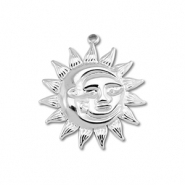 Stainless Steel - Rostfrei Stahl Anhänger Mond & Sonne Silver