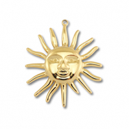 Stainless Steel - Rostfrei Stahl Anhänger Sonne Gold