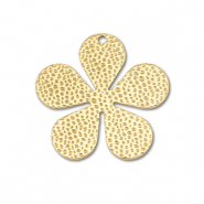 Stainless Steel - Rostfrei Stahl Anh&auml;nger Blume Gold