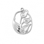 Stainless Steel - Rostfrei Stahl Anhänger Tulpen Silver