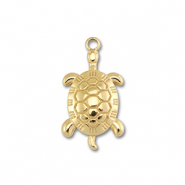 Stainless Steel - Rostfrei Stahl Anhänger Schildkröte Gold