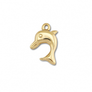 Stainless Steel - Rostfrei Stahl Anhänger Delfin Gold