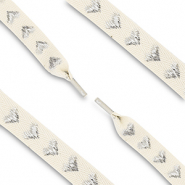 Trendy Schnürsenkel mit Herzen Off white-silver
