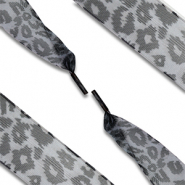 Trendy Schnürsenkel Organza Leopard Grey-black