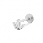 Ohrpiercing aus Stainless Steel - Rostfreiem Stahl Blatt Silver