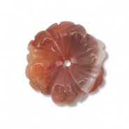 Naturstein Perlen Achat Blume Multicolour brown-orange