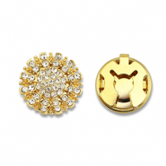 Eco-brass® (nachaltiges Messing) Knopfabdeckung Zirkonia Sonne Gold-crystal