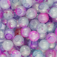 4 mm Glasperlen mit Glitzer Multicolour purple-gold
