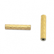 Stainless Steel - Rostfrei Stahl Perlen Tube 10mm Gold