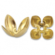 Stainless Steel - Rostfrei Stahl Schmuckzubehör Perlenkappe Blume Gold