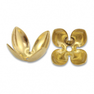 Stainless Steel - Rostfrei Stahl Schmuckzubehör Perlenkappe Blume Gold