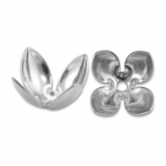 Stainless Steel - Rostfrei Stahl Schmuckzubehör Perlenkappe Blume Silver