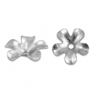 Stainless Steel - Rostfrei Stahl Schmuckzubehör Perlenkappe Blume Silver
