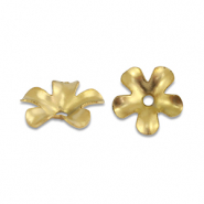 Stainless Steel - Rostfrei Stahl Schmuckzubehör Perlenkappe Blume Gold