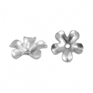 Stainless Steel - Rostfrei Stahl Schmuckzubehör Perlenkappe Blume Silver