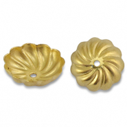 Stainless Steel - Rostfrei Stahl Schmuckzubehör Perlenkappe Blume Gold
