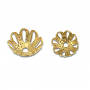Stainless Steel - Rostfrei Stahl Schmuckzubehör Perlenkappe Blume Gold