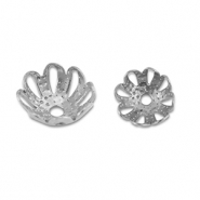 Stainless Steel - Rostfrei Stahl Schmuckzubehör Perlenkappe Blume Silver