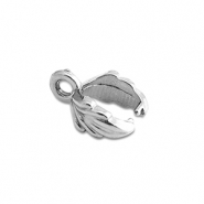 Stainless Steel - Rostfrei Stahl Schmuckzubehör Collierschlaufe für Anhänger Blatt Silver