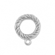 Stainless Steel - Rostfrei Stahl Schmuckzubehör Ring mit Öse Silver