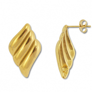 Stainless Steel - Rostfrei Stahl Schmuckzubehör Ohrringe / Ohrstecker Flügel mit Öse Gold