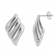 Stainless Steel - Rostfrei Stahl Schmuckzubehör Ohrringe / Ohrstecker Flügel mit Öse Silver