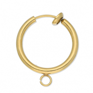 Stainless Steel - Rostfrei Stahl Schmuckzubehör Clip-Creolen mit Öse 18mm Gold