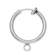Stainless Steel - Rostfrei Stahl Schmuckzubehör Clip-Creolen mit Öse 18mm Silver