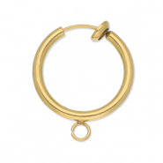 Stainless Steel - Rostfrei Stahl Schmuckzubehör Clip-Creolen mit Öse 16mm Gold