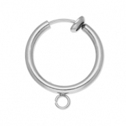 Stainless Steel - Rostfrei Stahl Schmuckzubehör Clip-Creolen mit Öse 16mm Silver