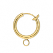 Stainless Steel - Rostfrei Stahl Schmuckzubehör Clip-Creolen mit Öse 14mm Gold