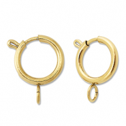 Stainless Steel - Rostfrei Stahl Schmuckzubeh&ouml;r Rettungsring Verschluss 16mm Gold
