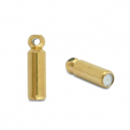 Stainless Steel - Rostfrei Stahl Schmuckzubehör Endkappe für Brochen / Pins Gold