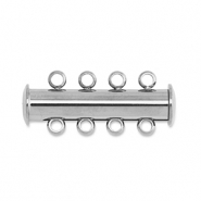 Stainless Steel - Rostfrei Stahl Schmuckzubehör Multistrang-Magnetverschluss Silver