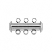 Stainless Steel - Rostfrei Stahl Schmuckzubehör Multistrang-Magnetverschluss Silver