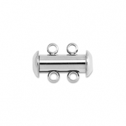 Stainless Steel - Rostfrei Stahl Schmuckzubehör Multistrang-Magnetverschluss Silver