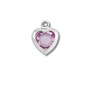 Stainless Steel - Rostfrei Stahl Anhänger Herz Silver-light pink