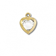 Stainless Steel - Rostfrei Stahl Anhänger Herz Gold-transparent