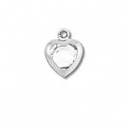 Stainless Steel - Rostfrei Stahl Anhänger Herz Silver-transparent