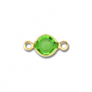 Stainless Steel - Rostfrei Stahl Schmuckzubehör Zwischenstück Rund Gold-green