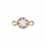 Stainless Steel - Rostfrei Stahl Schmuckzubehör Zwischenstück Rund Gold-light pink