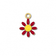 Stainless Steel - Rostfrei Stahl Anhänger Blume Gold-dark red-yellow